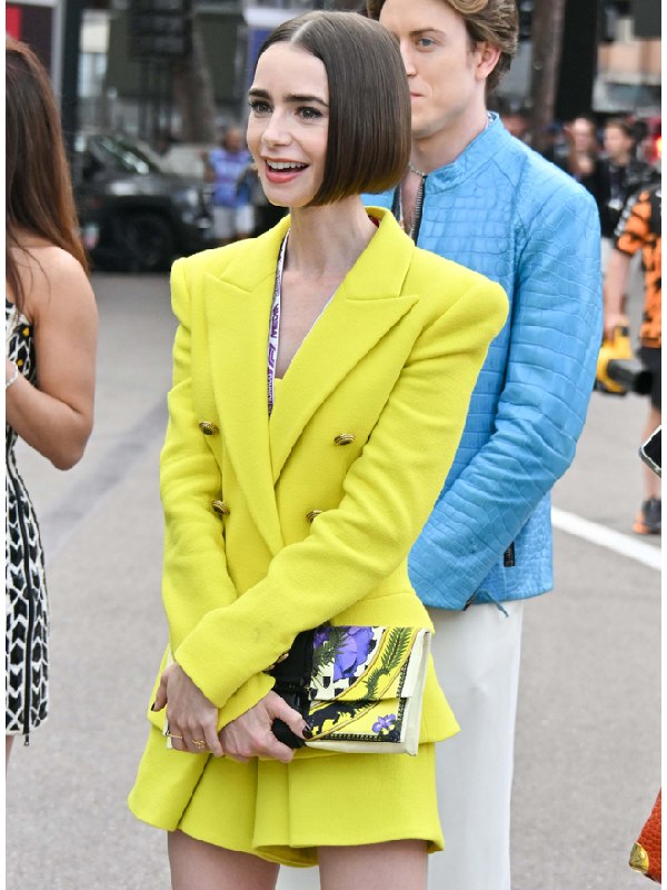 Emily In Paris Season 6 Lily Collins Yellow Blazer WorthVee