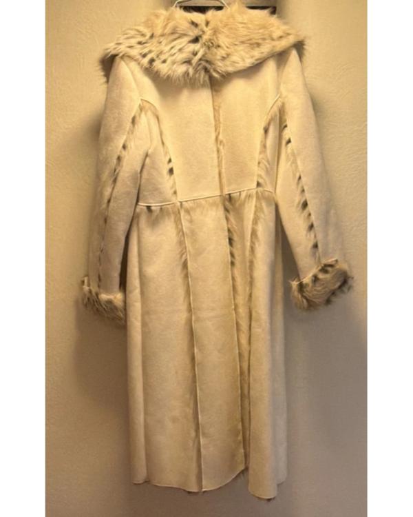 Hacks S05 Jean Smart Animal Print Fur Trim Long Overcoat WorthVee