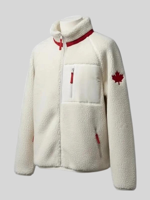 Heated Rivalry Hudson Williams Canada White Fleece Jacket WorthVee