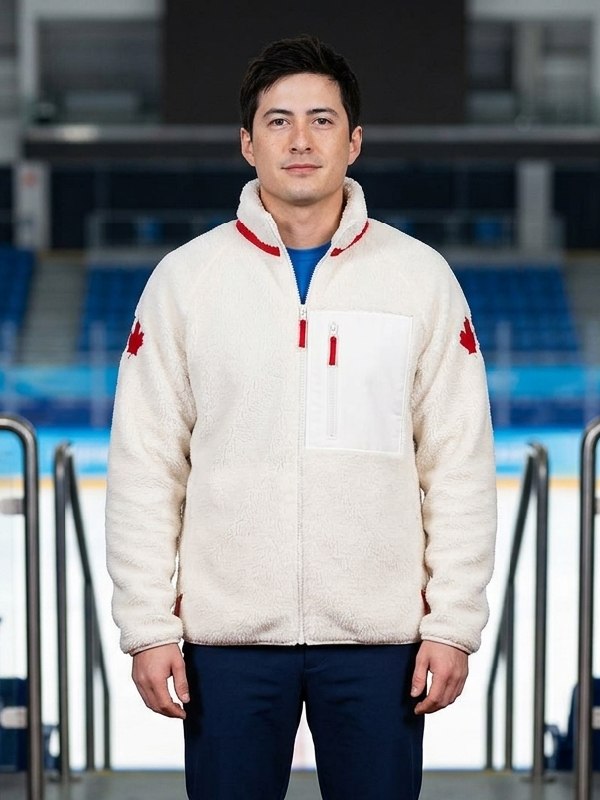 Heated Rivalry Hudson Williams Canada White Fleece Jacket WorthVee