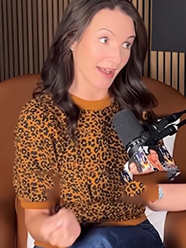 Kristin Davis Are You a Charlotte? Podcast Leopard Print Sweater WorthVee