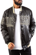 Los Angeles Clippers Black And Gold Satin Bomber Jacket WorthVee