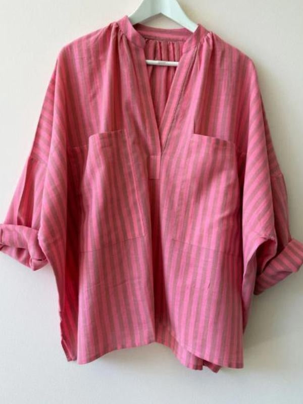The Four Seasons S2 Kerri Kenney Pink Striped Shirt WorthVee