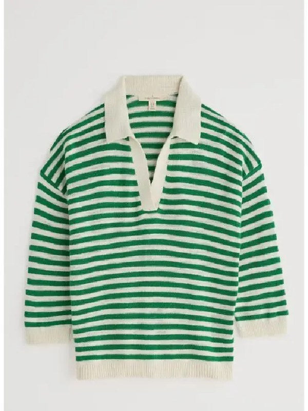 The Four Seasons S2 Tina Fey Green Striped Polo Sweater