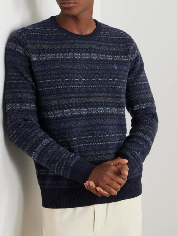 The Four Seasons S2 Will Forte Fair Isle Crewneck Sweater