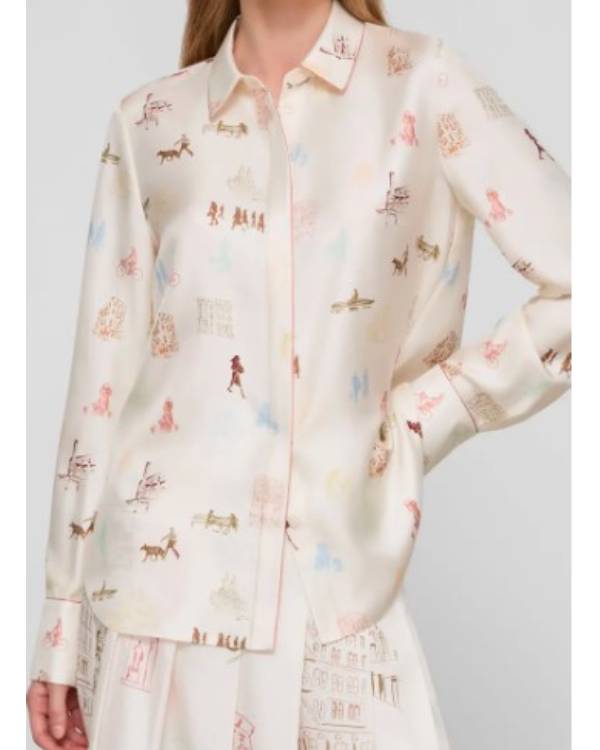The Kelly Clarkson Show Kelly Clarkson Printed Satin Blouse WorthVee