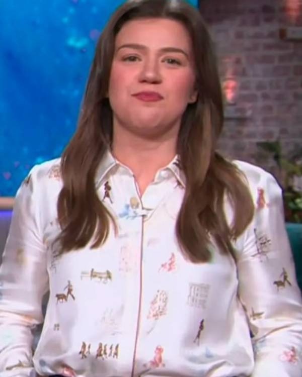 The Kelly Clarkson Show Kelly Clarkson Printed Satin Blouse WorthVee