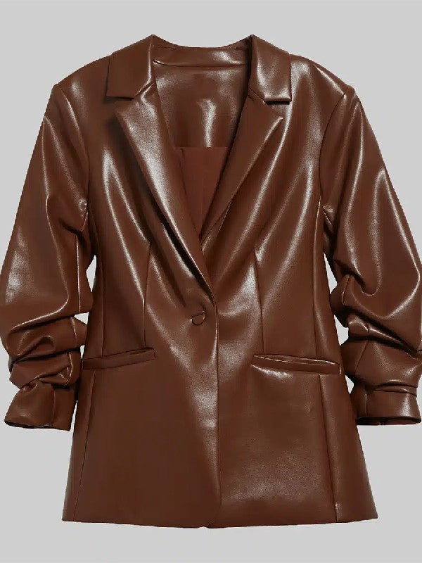The Young and the Restless Sharon Newman Brown Leather Blazer